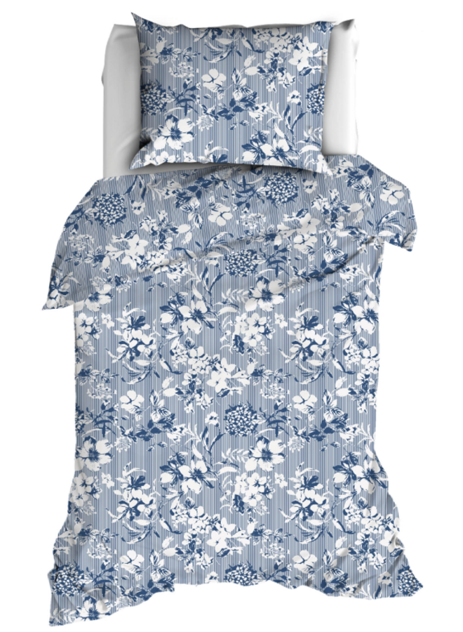 Romanette Dekbedovertrek Victorine Blauw - Katoen