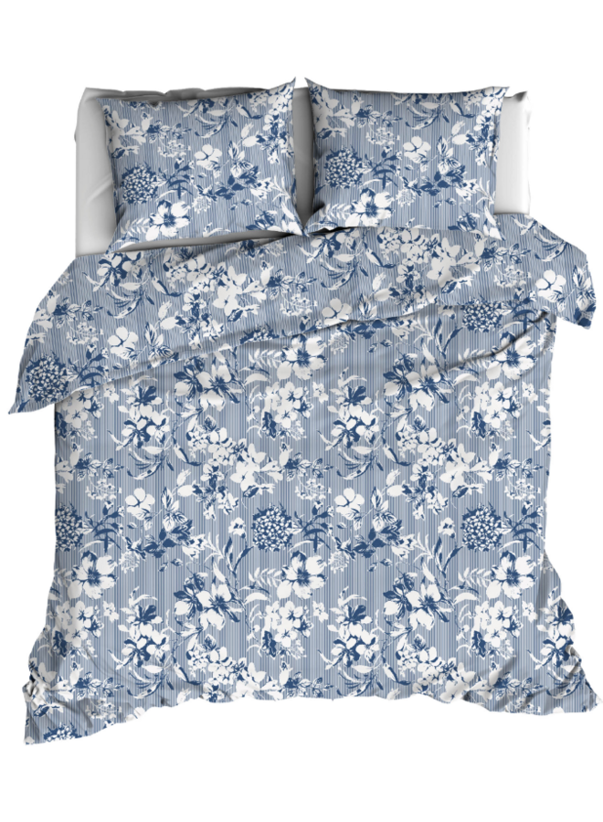 Romanette Dekbedovertrek Victorine Blauw - Katoen