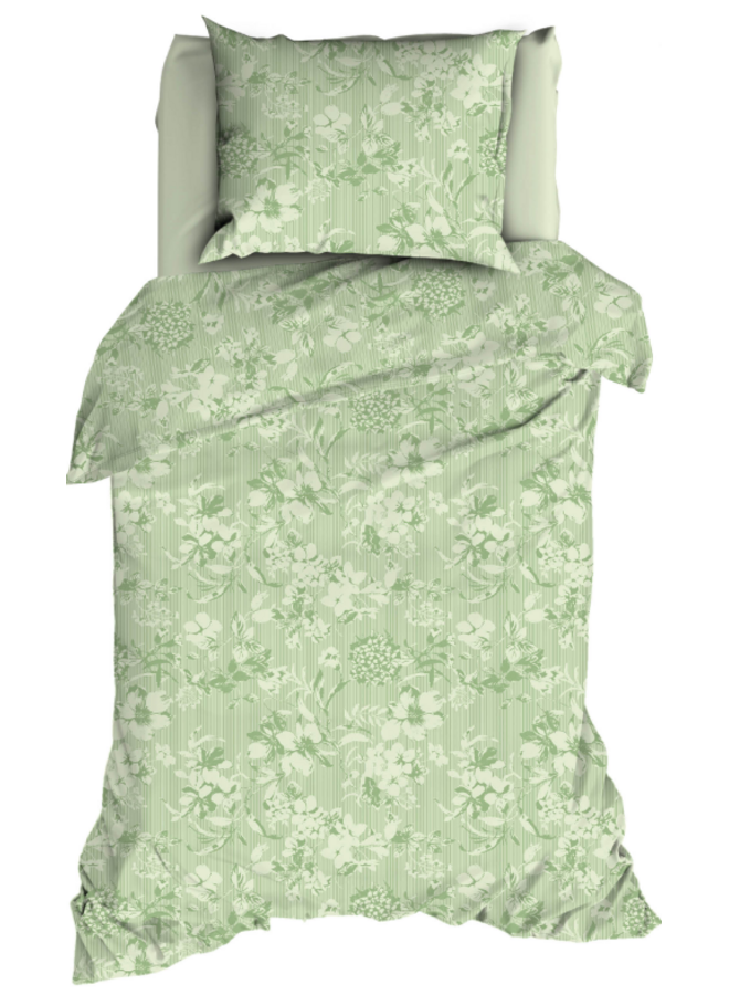 Romanette Dekbedovertrek Victorine Groen - Katoen