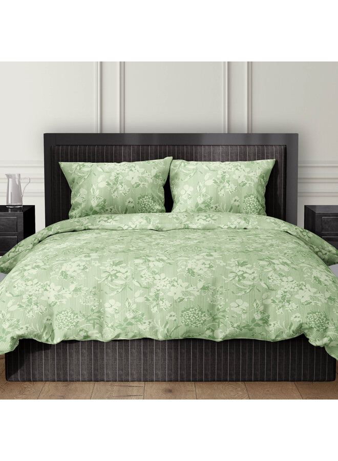 Romanette Dekbedovertrek Victorine Groen - Katoen