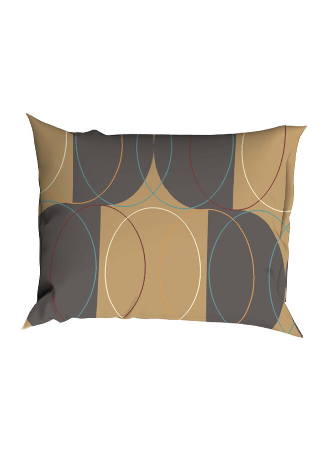 Romanette Dekbedovertrek Swing Camel/Grijs - Katoen