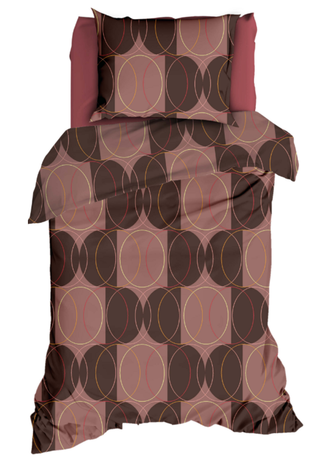 Romanette Dekbedovertrek Swing Chocomat - Katoen