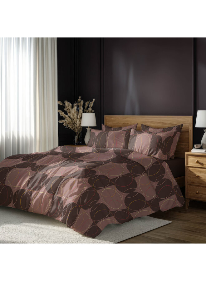 Romanette Dekbedovertrek Swing Chocomat - Katoen