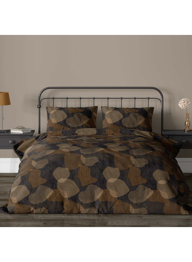 Romanette Dekbedovertrek Bionic Antra/Brons - Katoensatijn