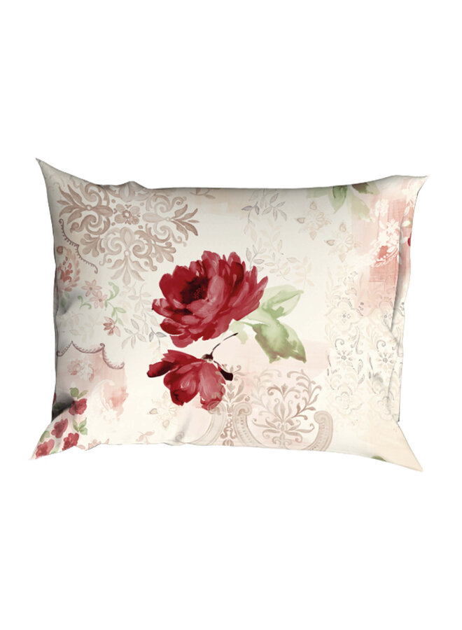 Romanette Dekbedovertrek Grace Rood - Katoensatijn