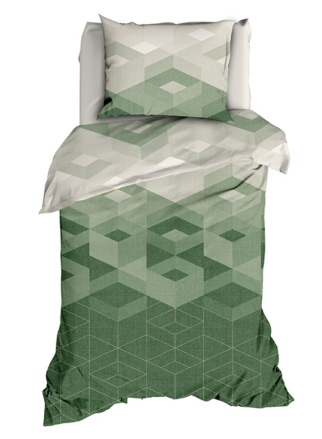 Satin d'Or Dekbedovertrek Kiton Jade/Forestgreen - Katoensatijn