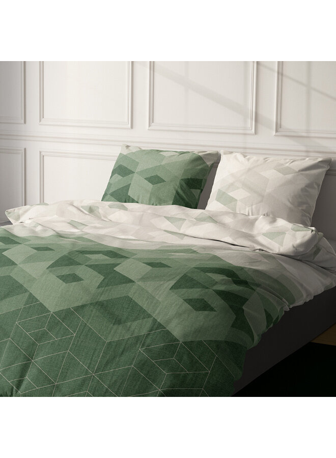 Satin d'Or Dekbedovertrek Kiton Jade/Forestgreen - Katoensatijn