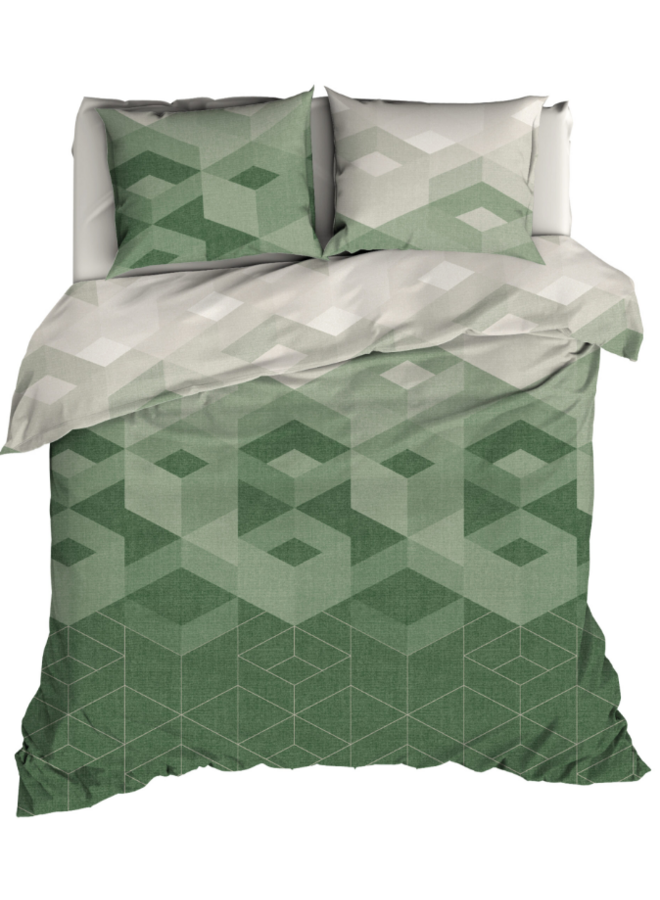 Satin d'Or Dekbedovertrek Kiton Jade/Forestgreen - Katoensatijn