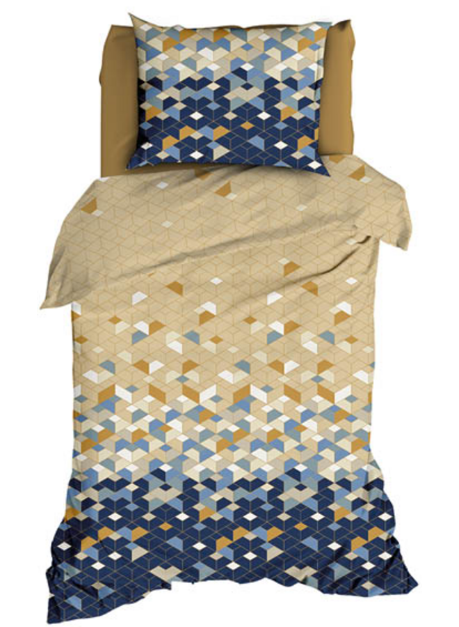 Romanette Dekbedovertrek Scoop Blauw - Katoensatijn