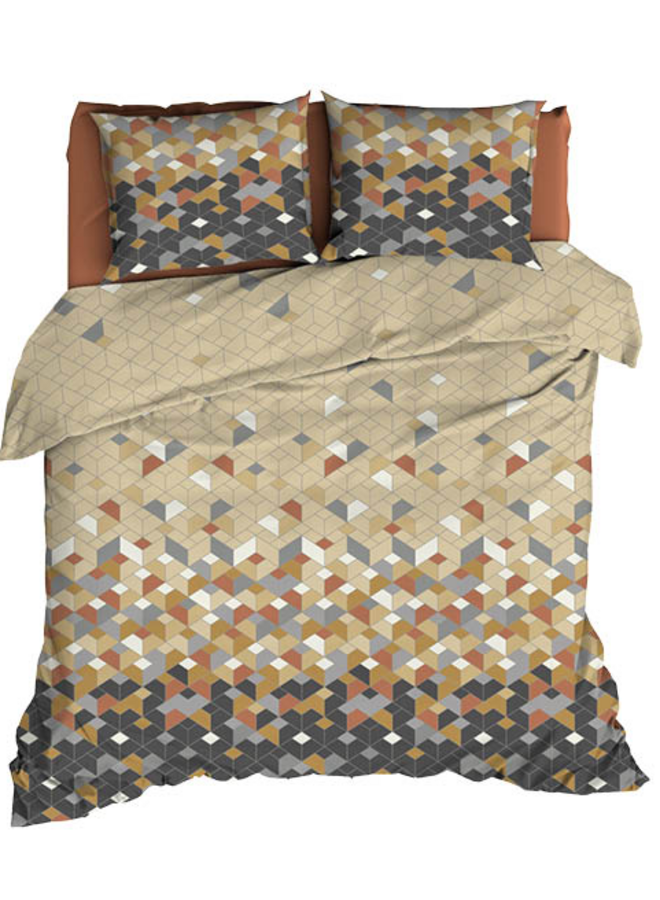 Romanette Dekbedovertrek Scoop Bruin - Katoensatijn