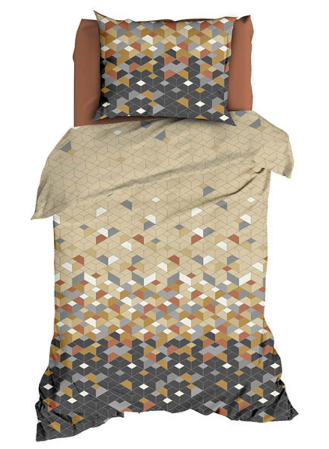 Romanette Dekbedovertrek Scoop Bruin - Katoensatijn