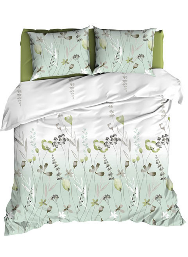 Romanette Dekbedovertrek Zizi Dustygreen - Katoensatijn