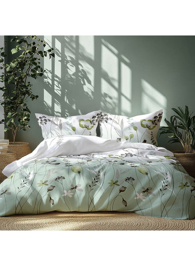 Romanette Dekbedovertrek Zizi Dustygreen - Katoensatijn