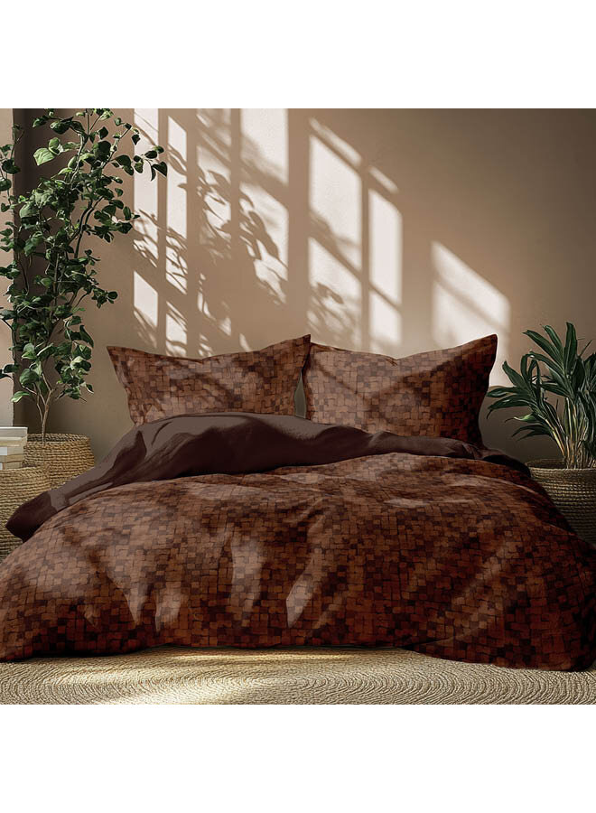 Romanette Dekbedovertrek Bizassa Mokka - Katoensatijn