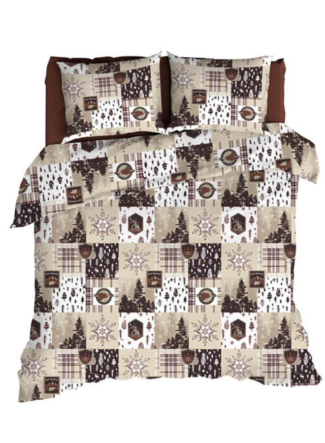 Dekbedovertrek Andes Bruin - Flanel PL1