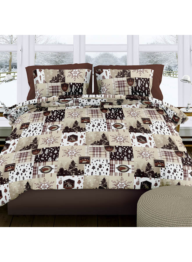 Romanette Dekbedovertrek Andes Bruin - Flanel