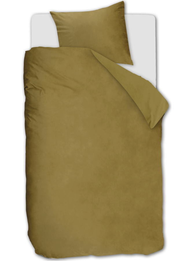 Ambiante Dekbedovertrek Uni Okergeel - Velvet