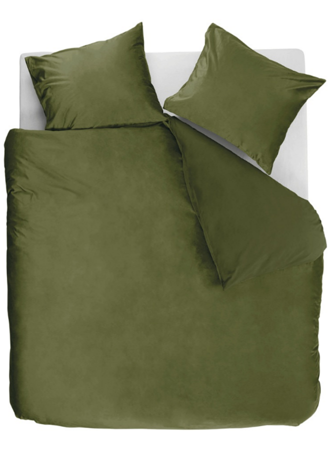 Ambiante Dekbedovertrek Uni Groen - Velvet