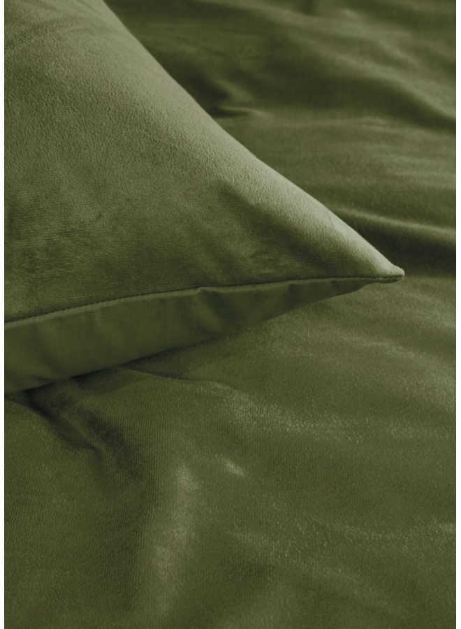 Ambiante Dekbedovertrek Uni Groen - Velvet