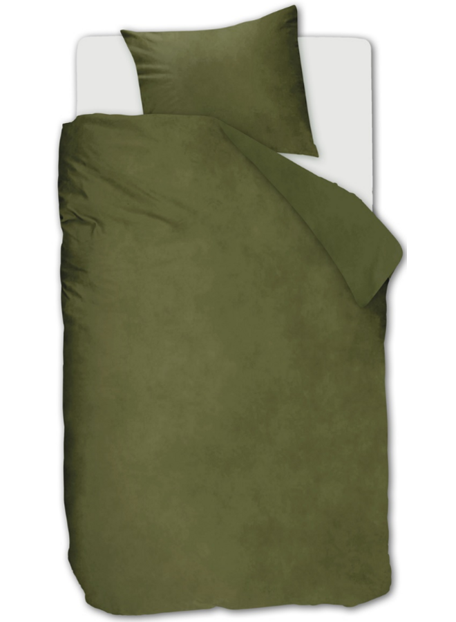 Ambiante Dekbedovertrek Uni Groen - Velvet