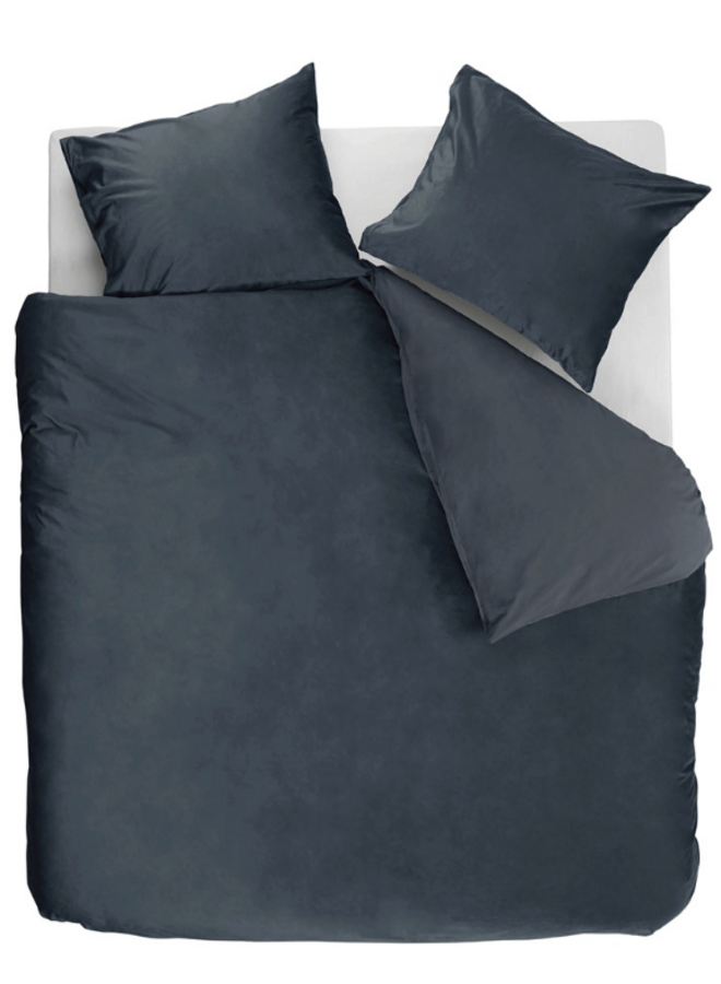 Ambiante Dekbedovertrek Uni Blauw - Velvet
