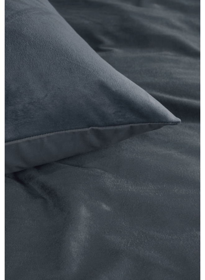 Ambiante Dekbedovertrek Uni Blauw - Velvet