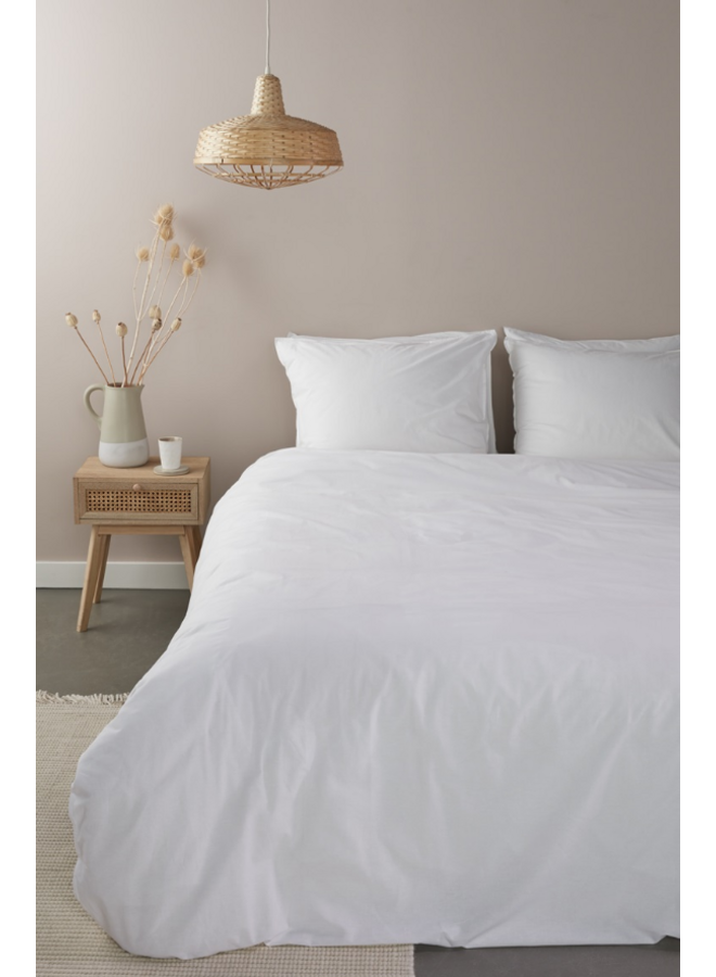 Ambiante Dekbedovertrek Uni Wit - Bamboe