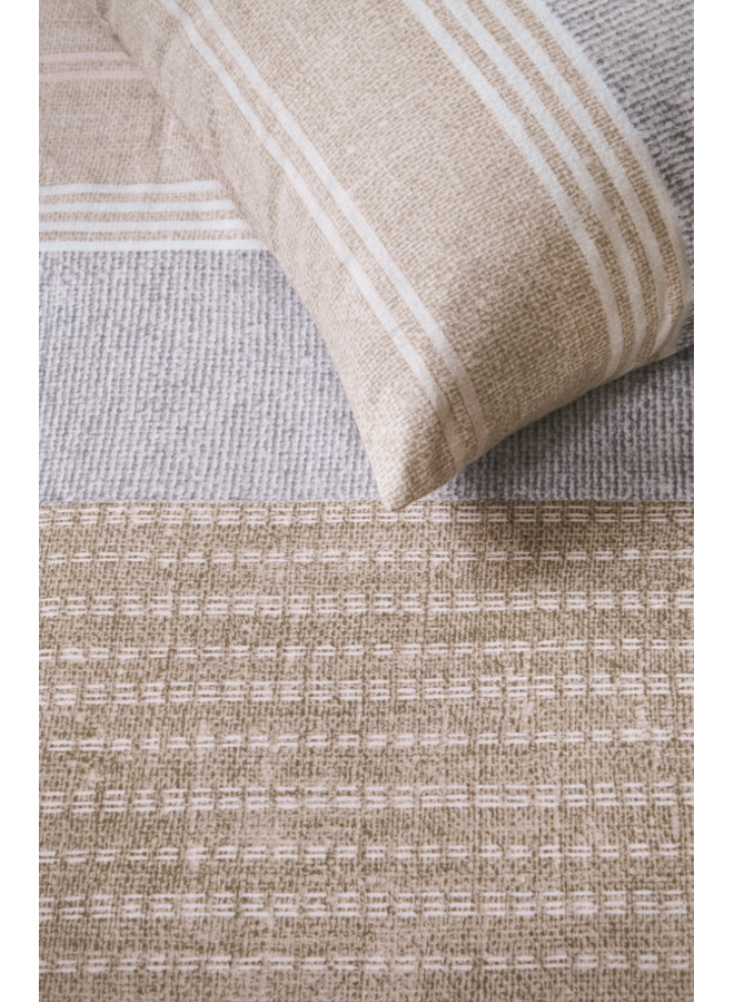 Ariadne At Home Dekbedovertrek Stitches Grijs - Flanel