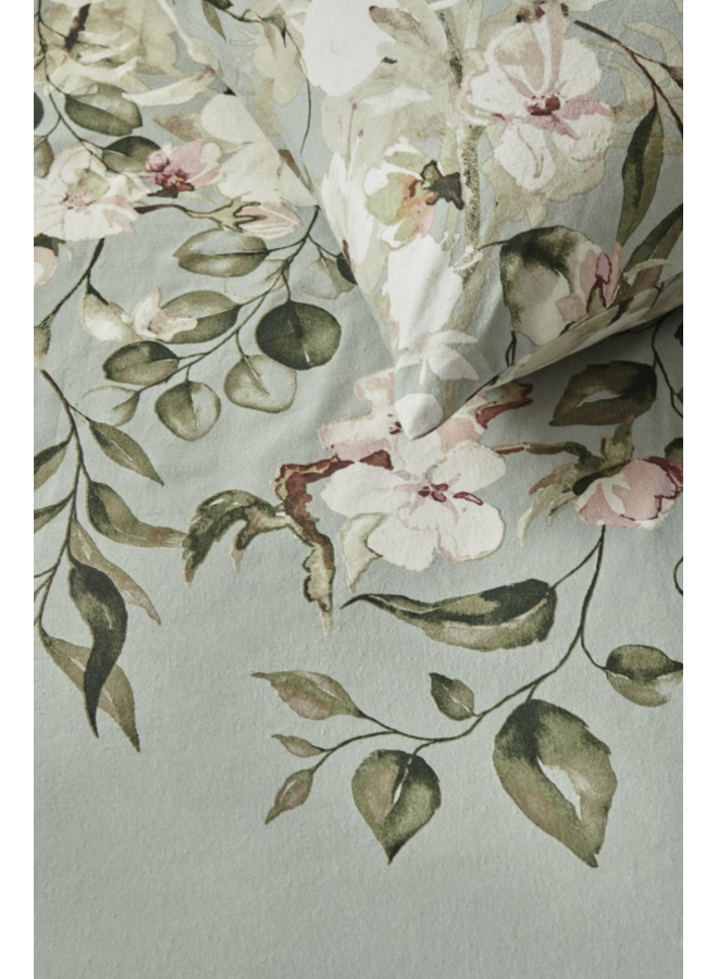 Ariadne At Home Dekbedovertrek Autumn Blossom Groen - Katoen