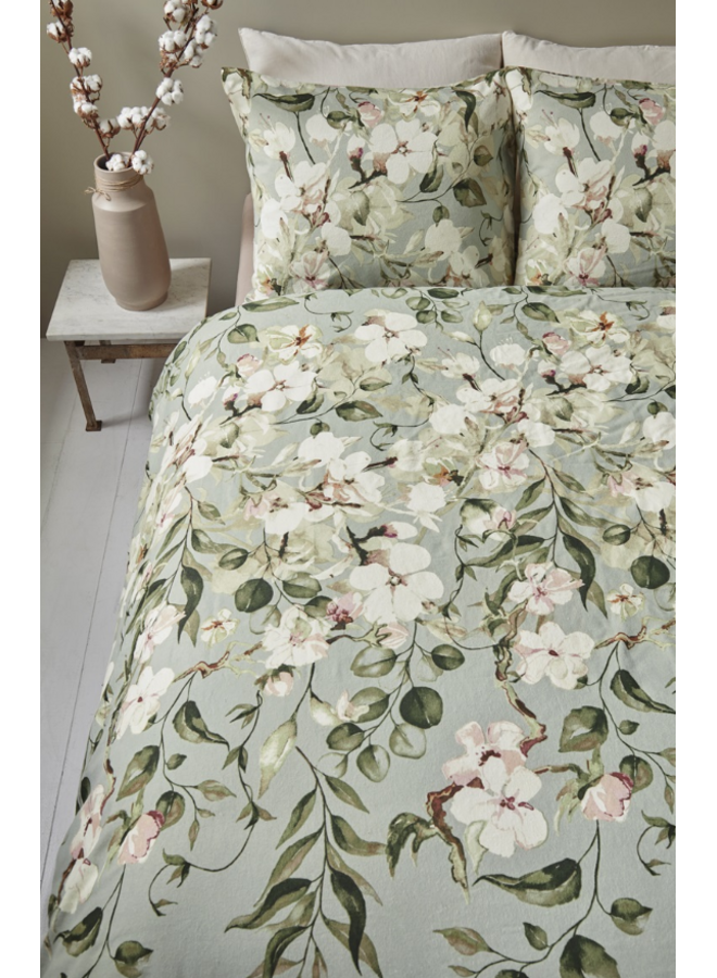 Ariadne At Home Dekbedovertrek Autumn Blossom Groen - Katoen