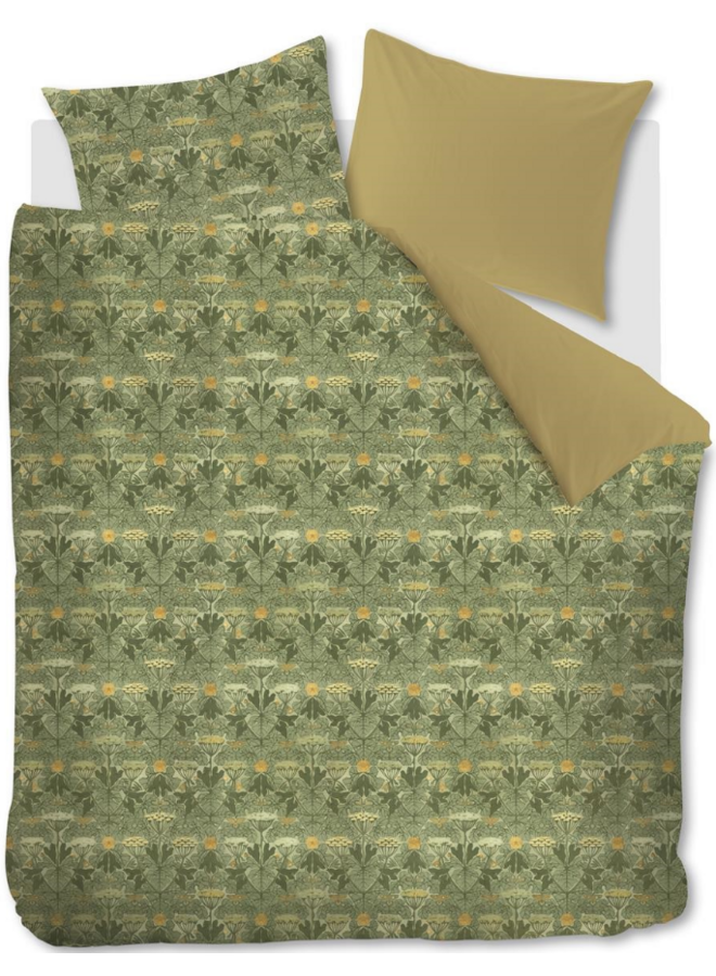 Dekbedovertrek Ancient Groen - Katoensatijn PL1