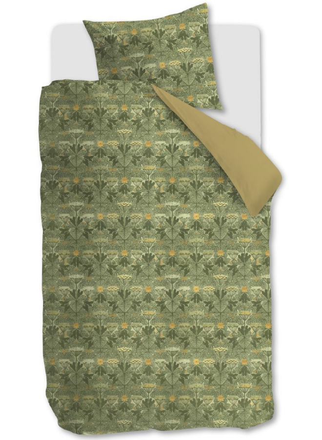 At Home Dekbedovertrek Ancient Groen - Katoensatijn