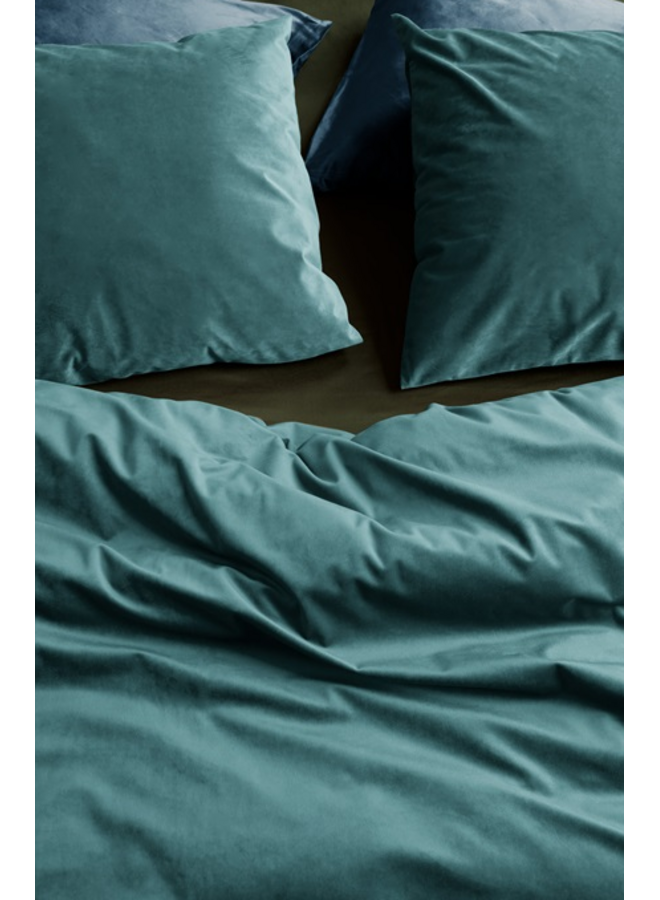 At Home Dekbedovertrek Tender Blauwgroen - Velvet