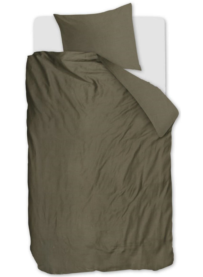 Beddinghouse Dekbedovertrek Change Olijfgroen - Lyocell/Katoensatijn