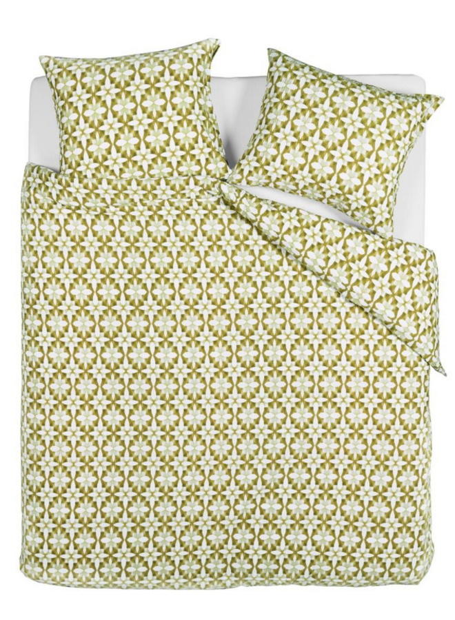 Dekbedovertrek Mae Groen - Seersucker katoen PL2