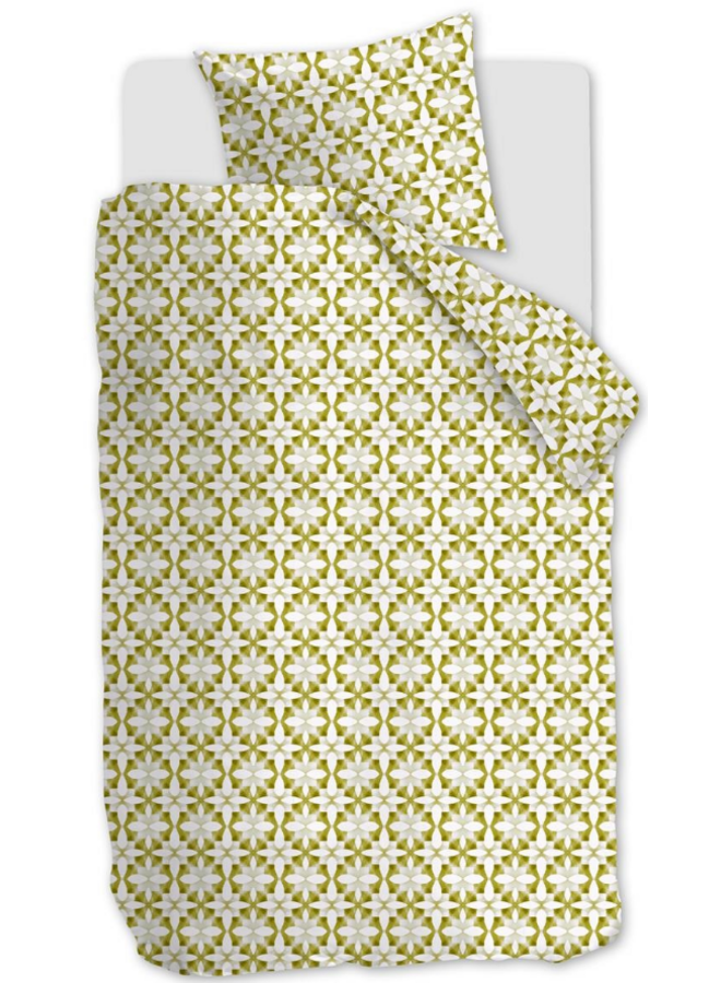 Beddinghouse Dekbedovertrek Mae Groen - Seersucker katoen