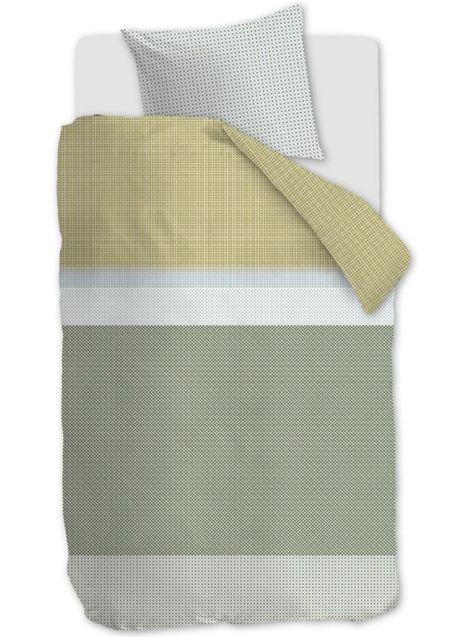 Beddinghouse Dekbedovertrek Bernou Groen - Katoensatijn