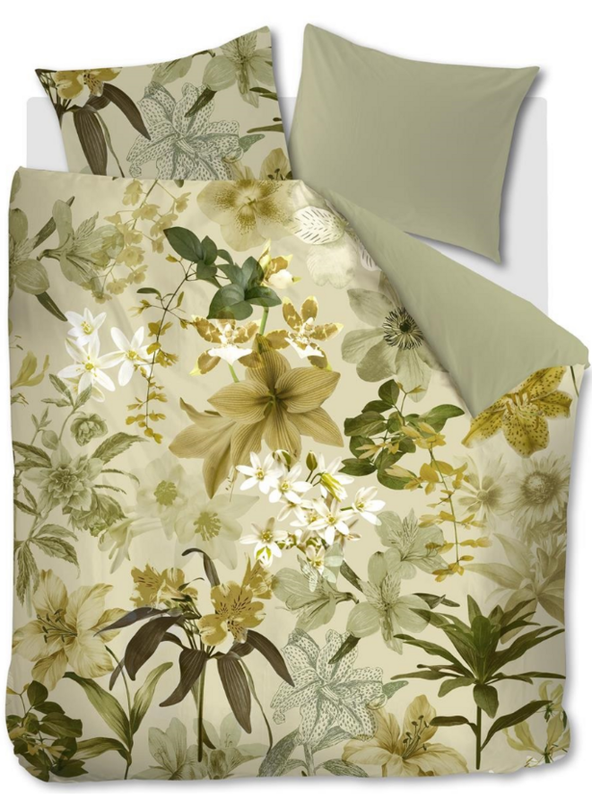 Dekbedovertrek Kiley Groen - Katoensatijn PL3