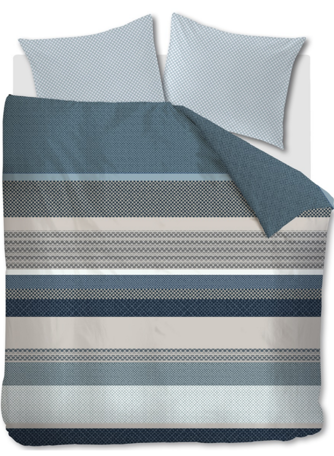 Dekbedovertrek Lennart Blauw - Katoensatijn PL3