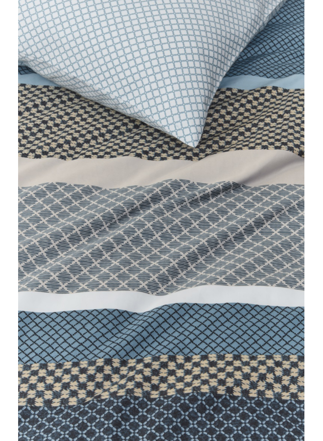 Beddinghouse Dekbedovertrek Lennart Blauw - Katoensatijn