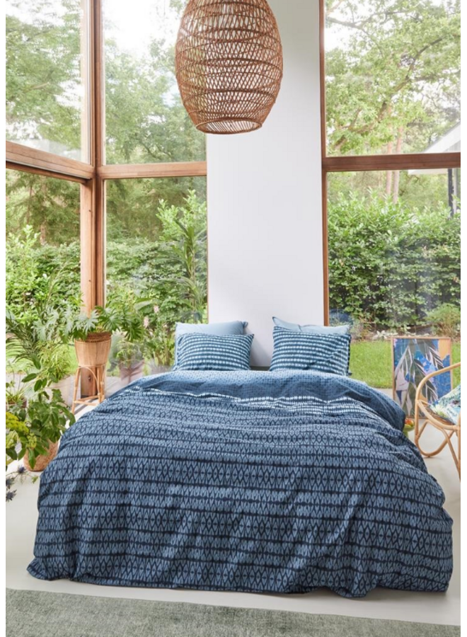 Beddinghouse Dekbedovertrek Yori Blauw - Katoen