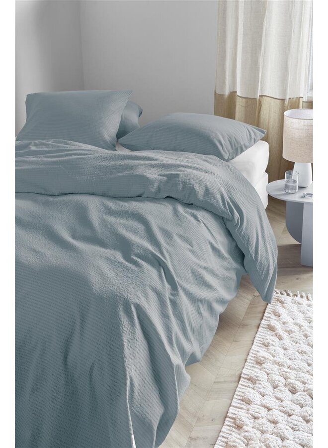 Beddinghouse Dekbedovertrek Summer Blauwgrijs - Seersucker Katoen