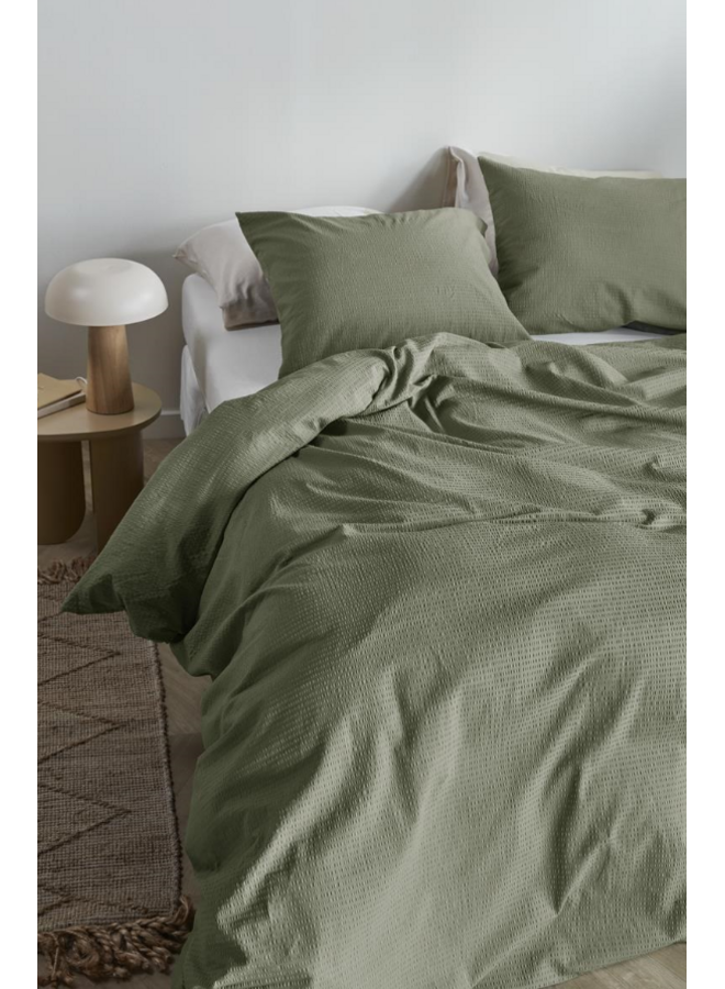 Beddinghouse Dekbedovertrek Summer Groen - Seersucker Katoen