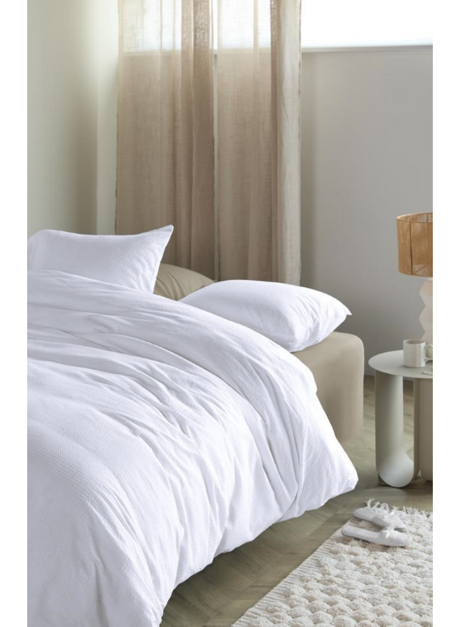 Beddinghouse Dekbedovertrek Summer Wit - Seersucker Katoen