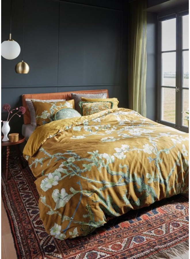 Beddinghouse Dekbedovertrek Blossoming Oker - Katoensatijn