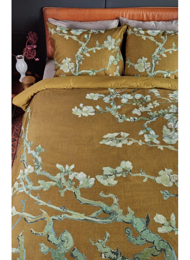 Beddinghouse Dekbedovertrek Blossoming Oker - Katoensatijn