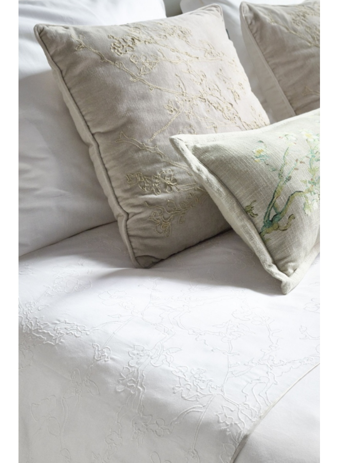 Beddinghouse Dekbedovertrek Broderie Fleurie Wit - Percale Katoen