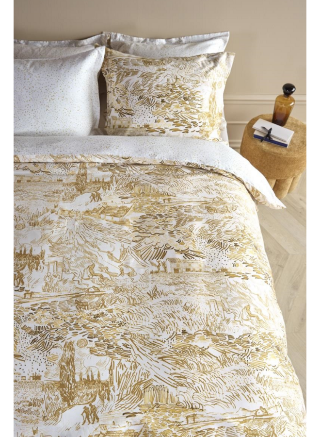 Beddinghouse Dekbedovertrek Champs de Semis Oker - Katoensatijn