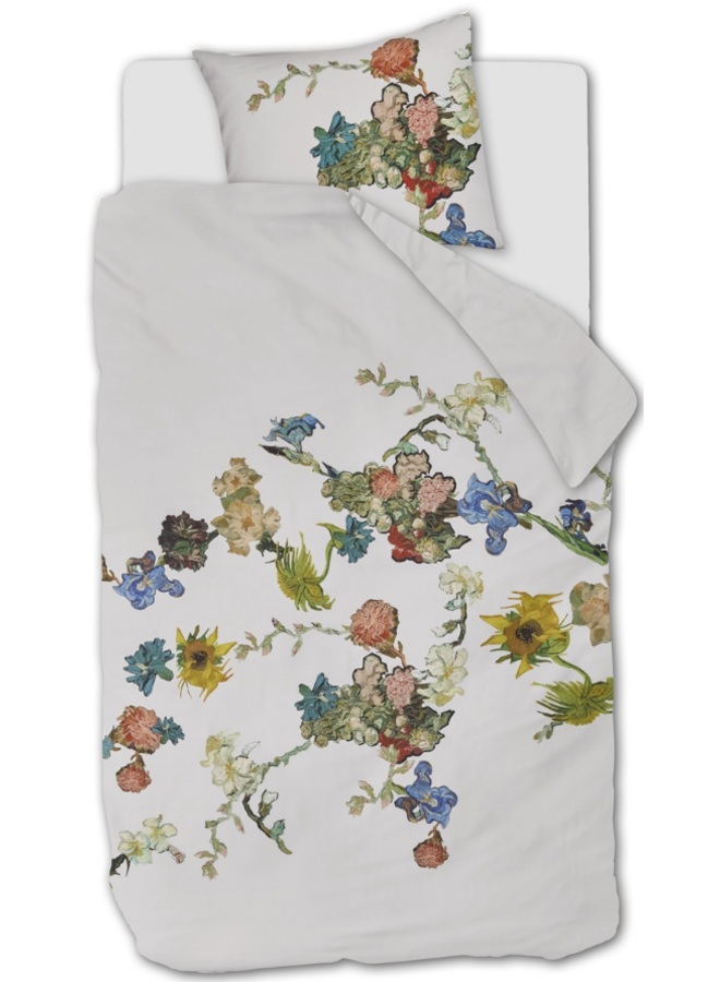 Beddinghouse Dekbedovertrek Guirlande des Fleurs Zand - Katoensatijn