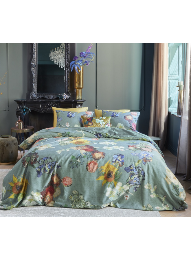 Beddinghouse Dekbedovertrek Partout des Fleurs Groen - Katoensatijn